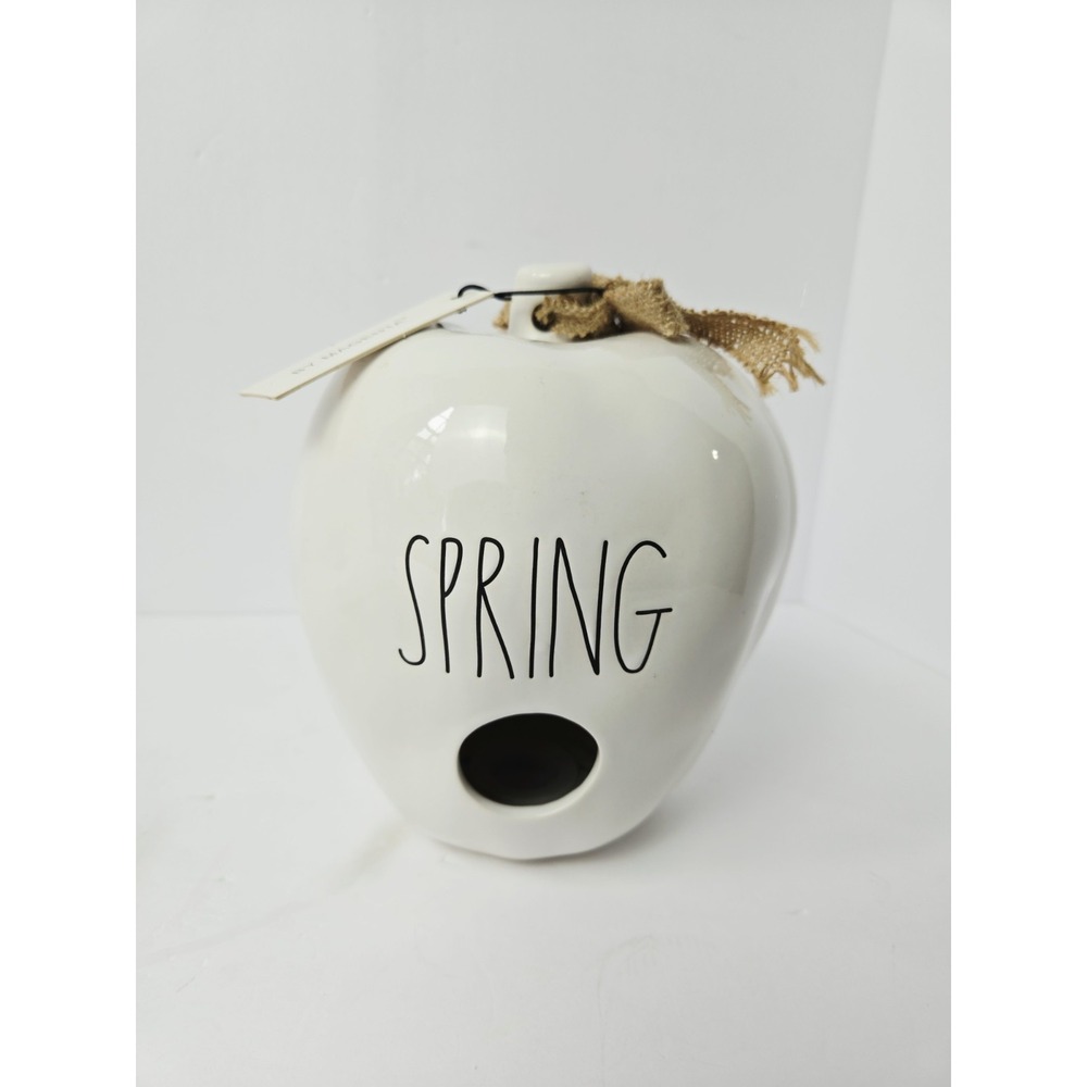 Rae Dunn Spring Bird house decoration white NWT Magenta 7" ceramic‎